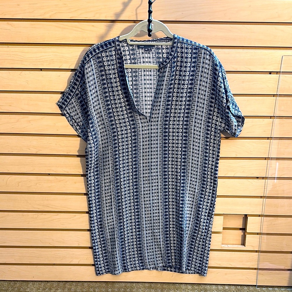 Vince Monochrome Geometric Print shirt dress